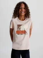 Playera Calvin Klein Boxy Niña Rosa