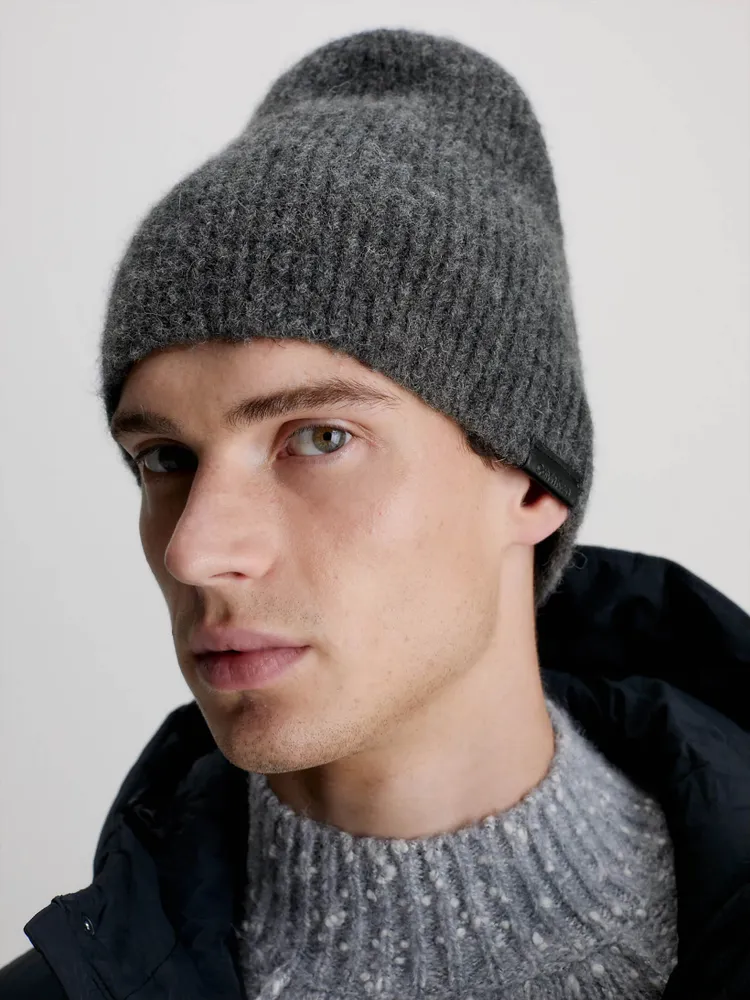 Gorro Calvin Klein de Lana Hombre Gris - Talla: Única