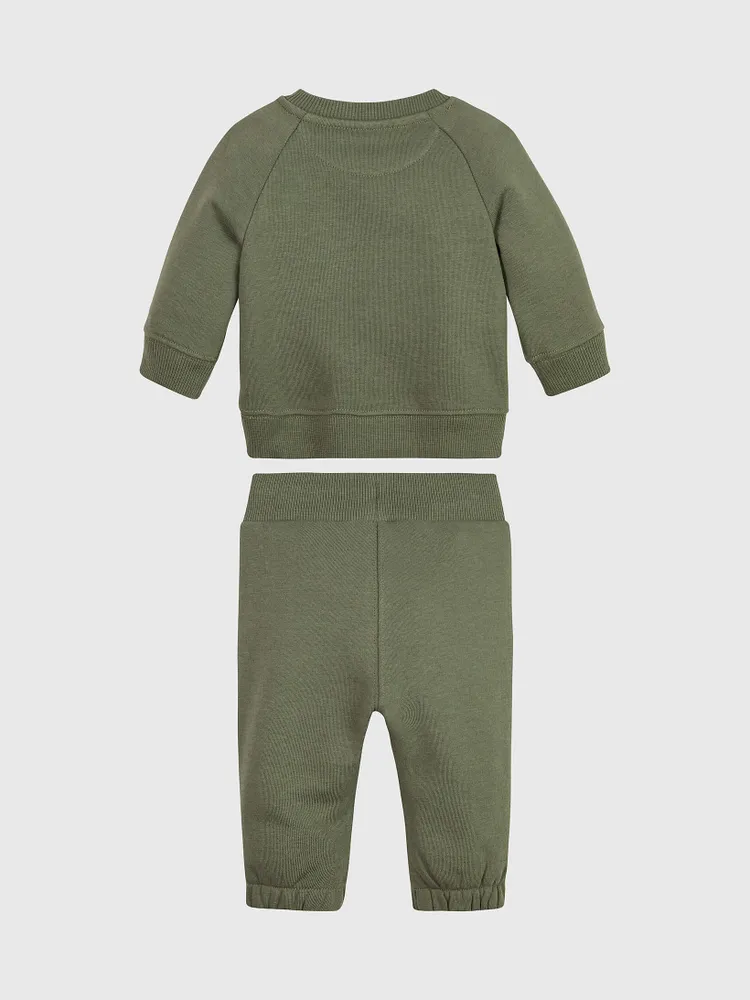 Set Calvin Klein de Sudadera con Pants Bebé Verde