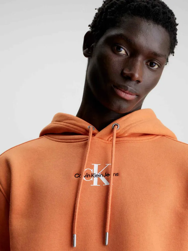 Sudadera Calvin Klein Logo Hombre Naranja