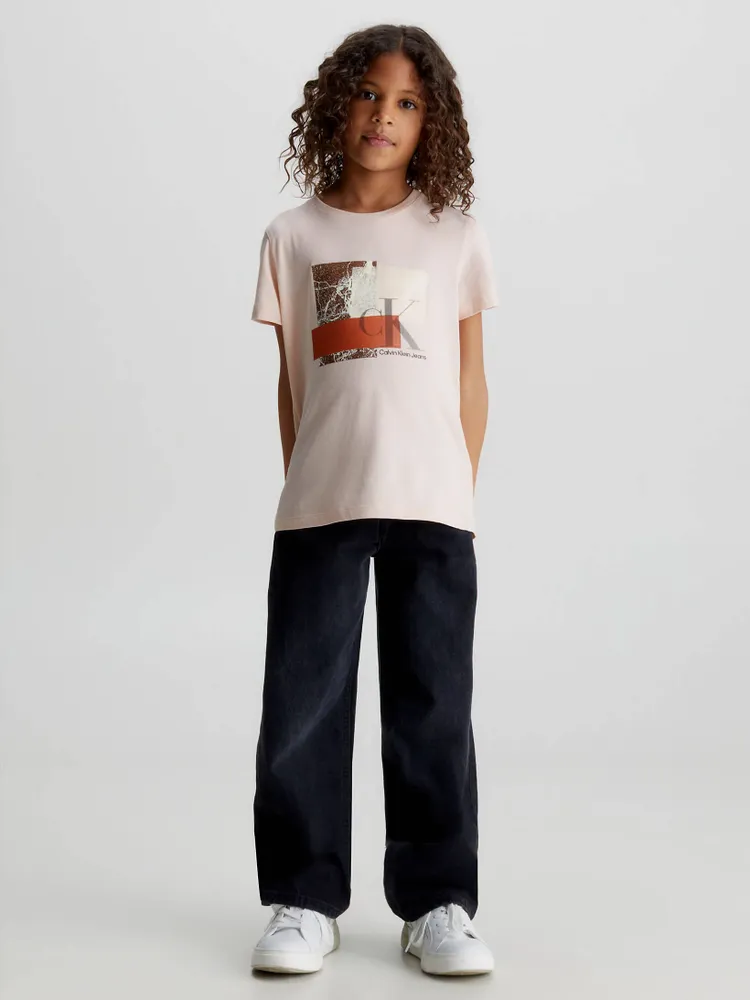 Playera Calvin Klein Boxy Niña Rosa