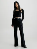 Pantalones Calvin Klein con Cinturón Mujer Negro