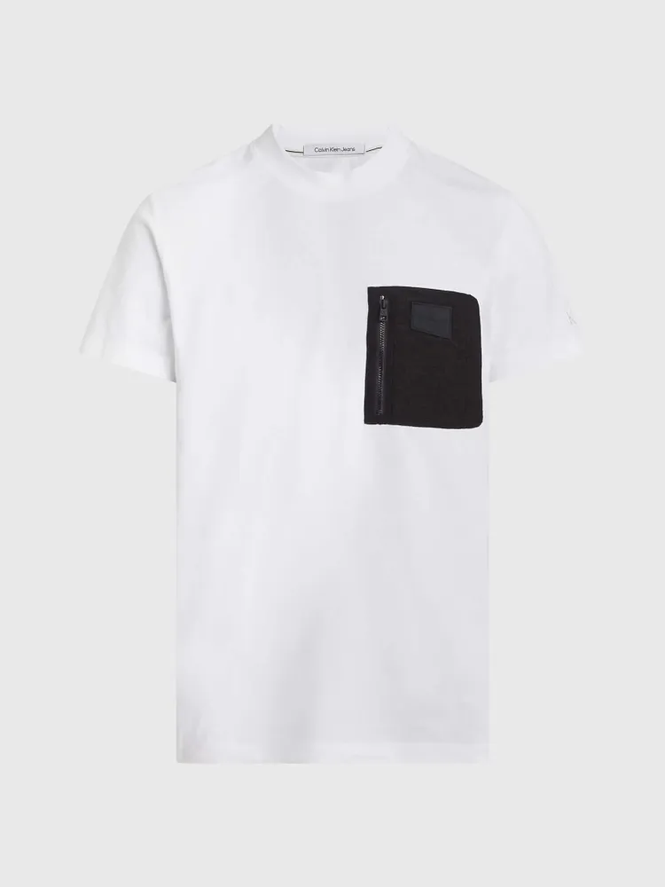 Playera Calvin Klein Bolsillo Hombre Blanco