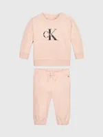 Set Calvin Klein de Sudadera con Pants Bebé Rosa