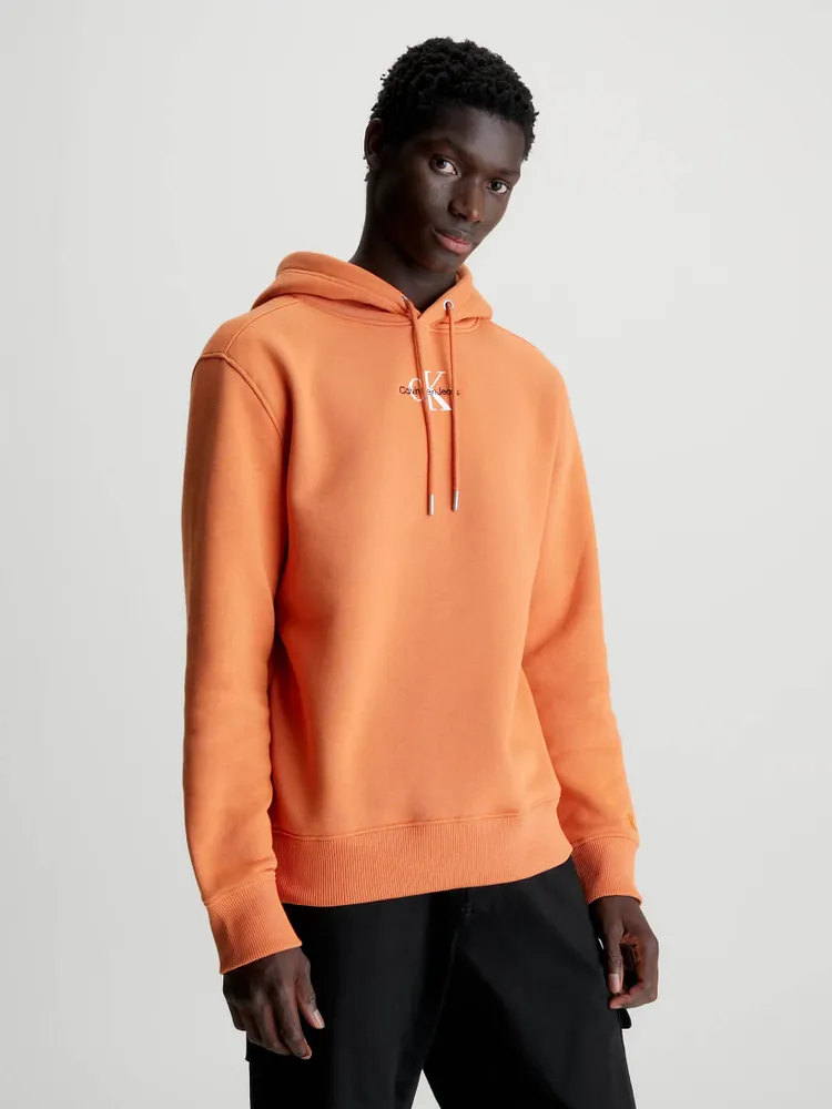 Sudadera Calvin Klein Logo Hombre Naranja