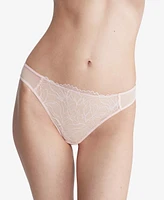 Tanga Calvin Klein Encaje Mujer Beige