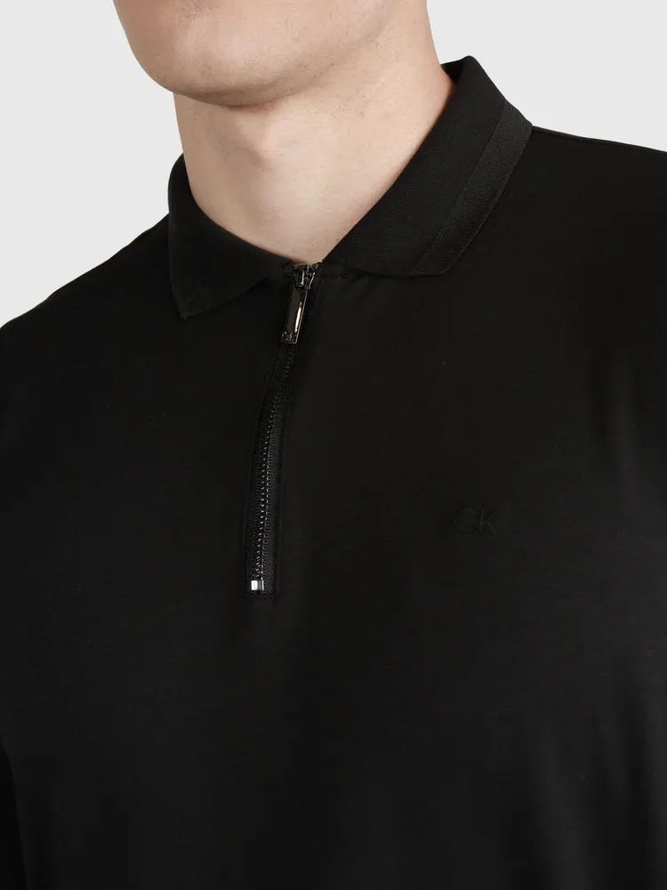 Polo Calvin Klein Smooth Cotton Hombre Negro