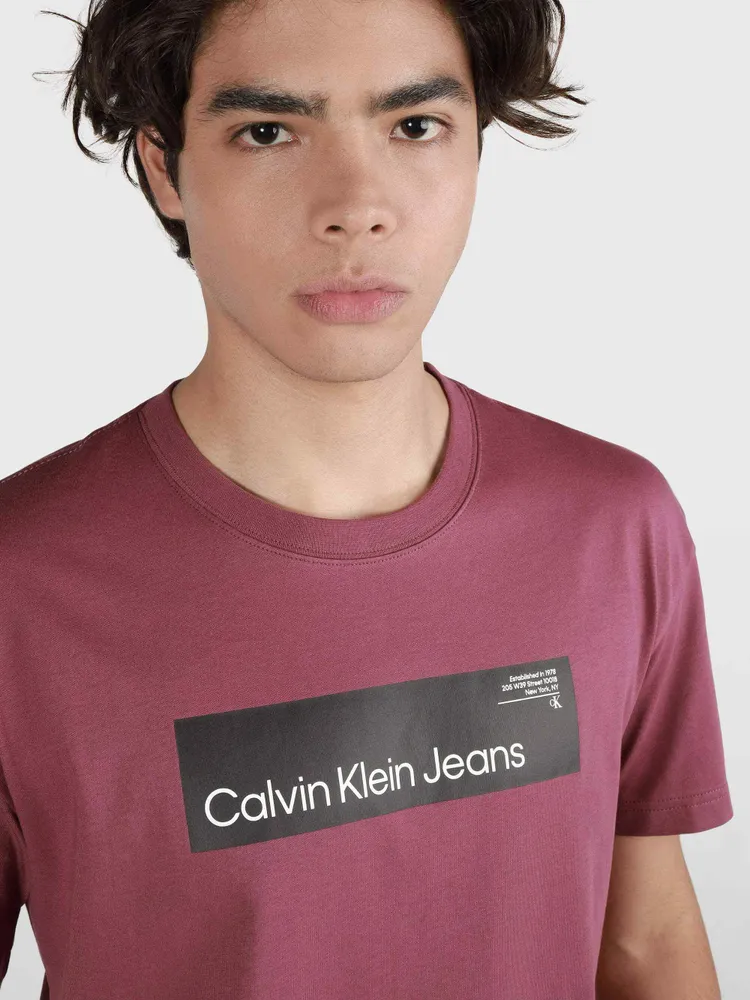 Playera Calvin Klein Hombre Jeans Morado