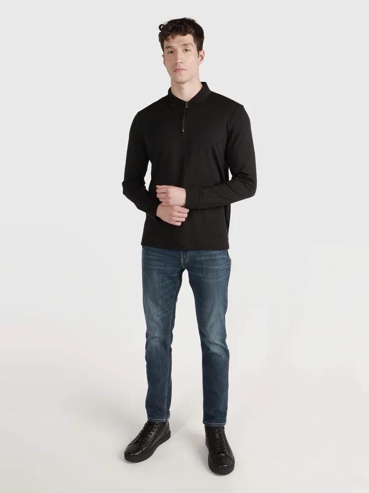 Polo Calvin Klein Smooth Cotton Hombre Negro