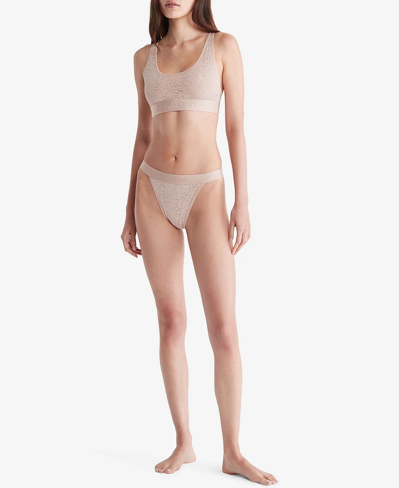 Tanga Calvin Klein High Rise Mujer Beige