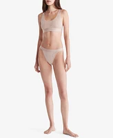 Tanga Calvin Klein High Rise Mujer Beige