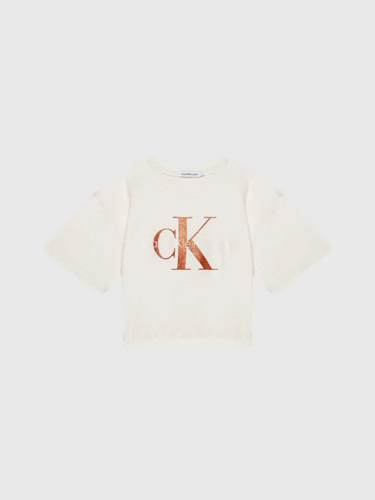 Crop Top Calvin Klein Niña Beige