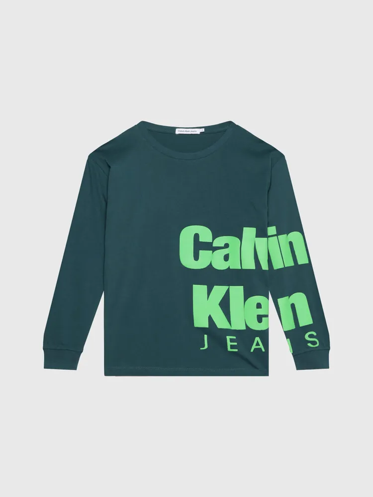 Camiseta Manga Corta Niña Verde Calvin Klein - calvincolombia