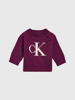 Suéter Calvin Klein Monograma Bebé Morado