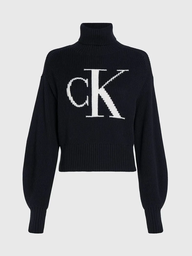 Suéter Calvin Klein Monograma Mujer Negro