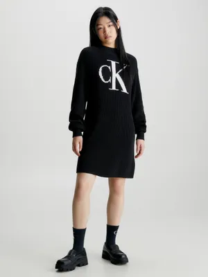 Vestido Calvin Klein Suéter Mujer Negro