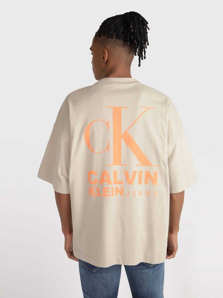 Playera Calvin Klein Hombre Beige