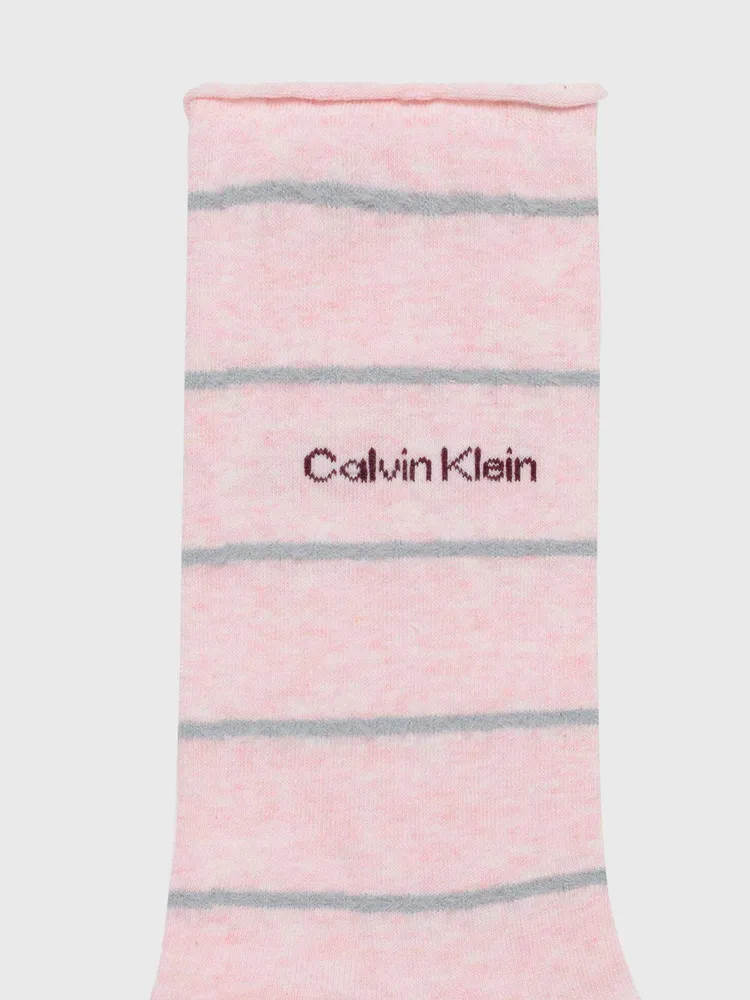 Calcetas Calvin Klein Roll Top Crew Paquete de 2 Mujer Multicolor - Talla: Única