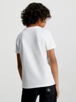 Playera Calvin Klein Estampado Niños Blanco