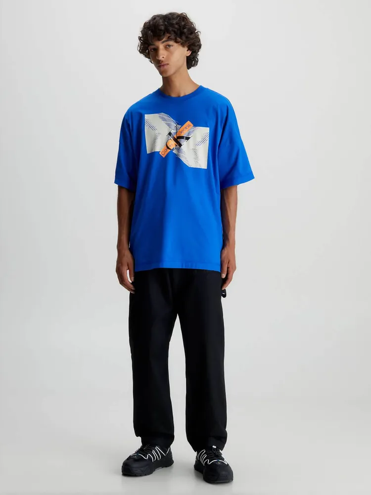 Playera Calvin Klein Oversized Hombre Azul