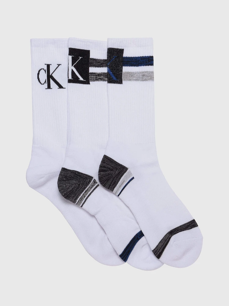 Calcetas Calvin Klein Paquete de 3 Hombre Blanco - Talla: Única