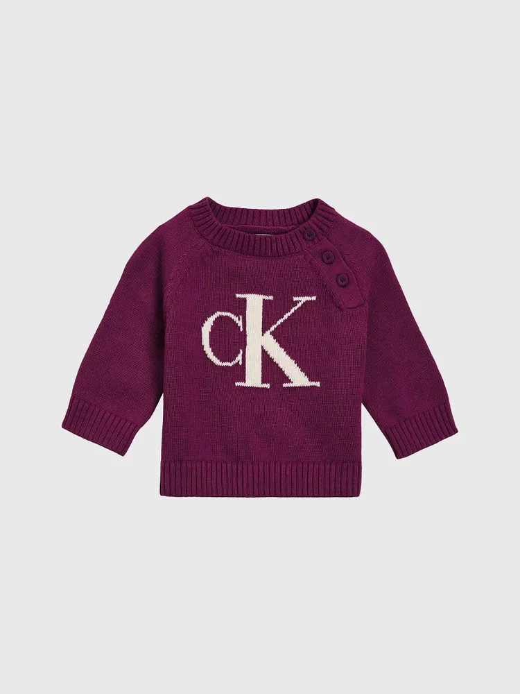 Suéter Calvin Klein Monograma Bebé Morado