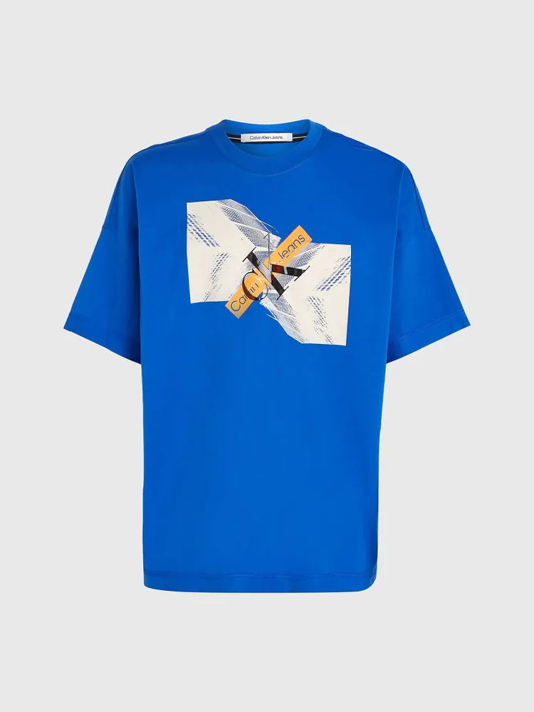 Playera Calvin Klein Oversized Hombre Azul