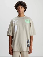 Playera Calvin Klein Oversized Hombre Beige