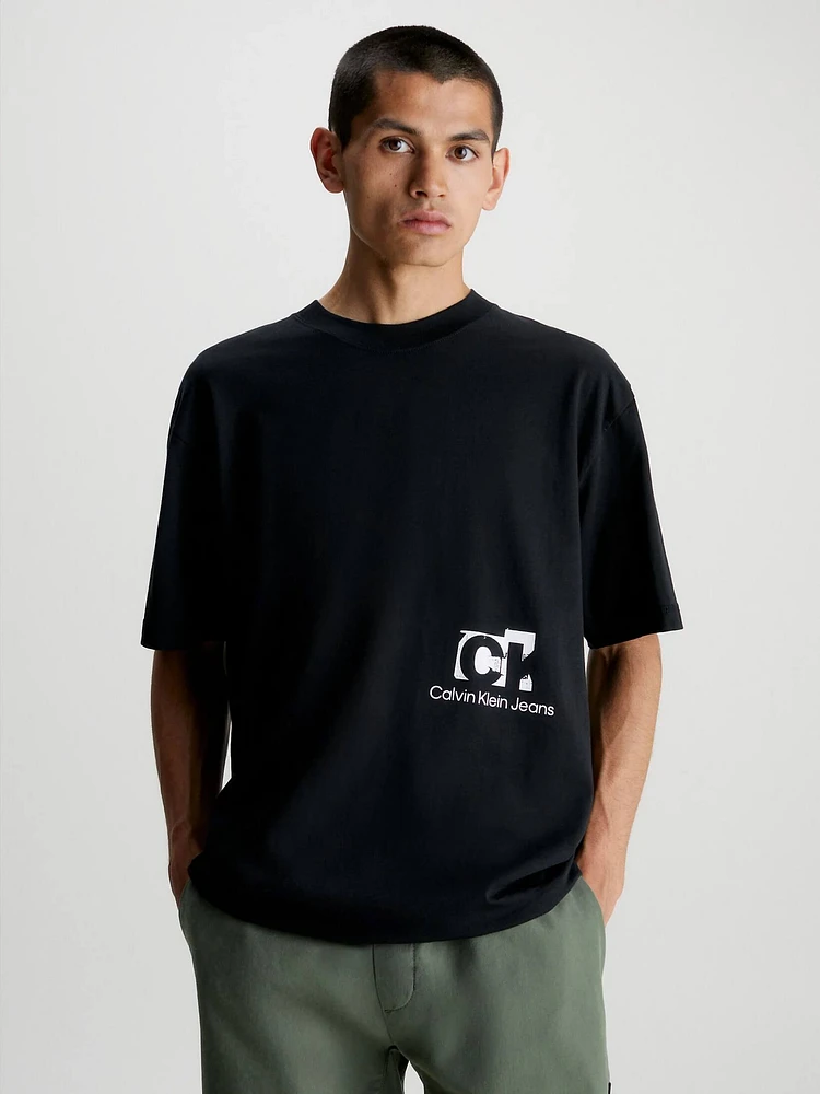 Playera Calvin Klein Oversized Hombre Negro