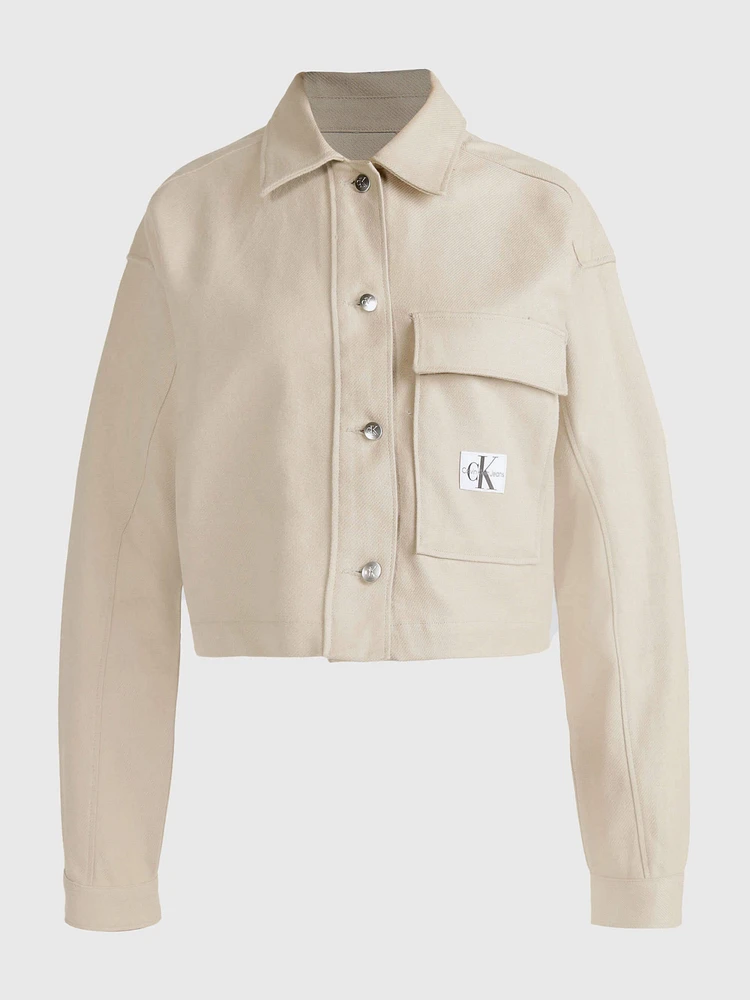 Sobrecamisa Calvin Klein con Bolsillo Mujer Beige