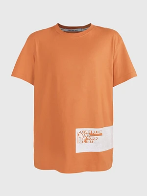 Playera Calvin Klein con Logo Hombre Naranja