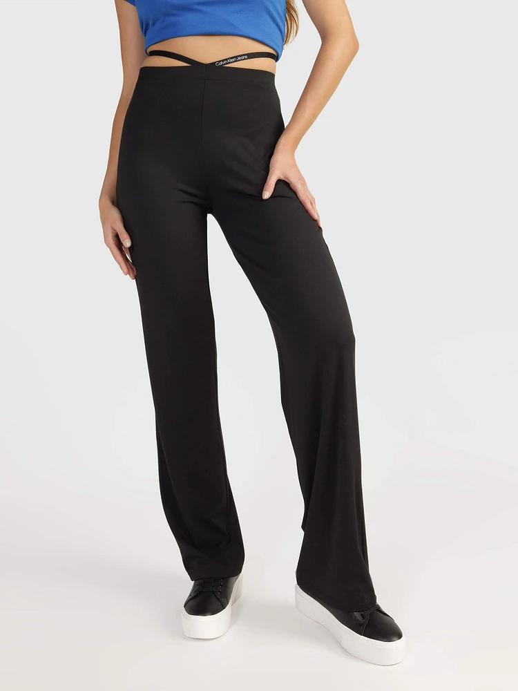 Pantalón Calvin Klein con Cinta Mujer Negro