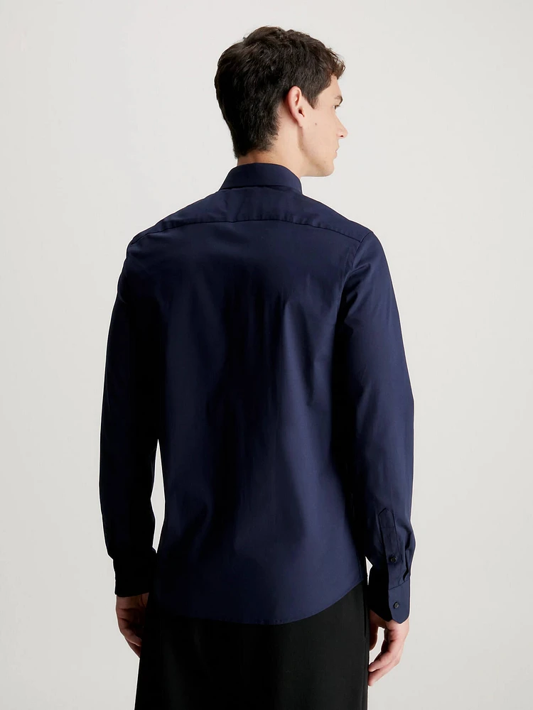 Camisa Calvin Klein Slim Stretch Hombre Azul