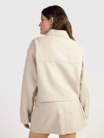 Sobrecamisa Calvin Klein con Bolsillo Mujer Beige