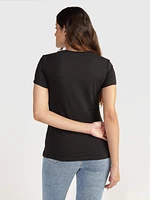 Playera Calvin Klein con Monograma Mujer Negro