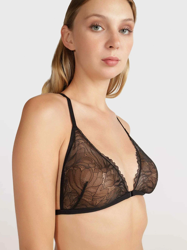 Bralette Calvin Klein Unlined Non Double Mujer Negro