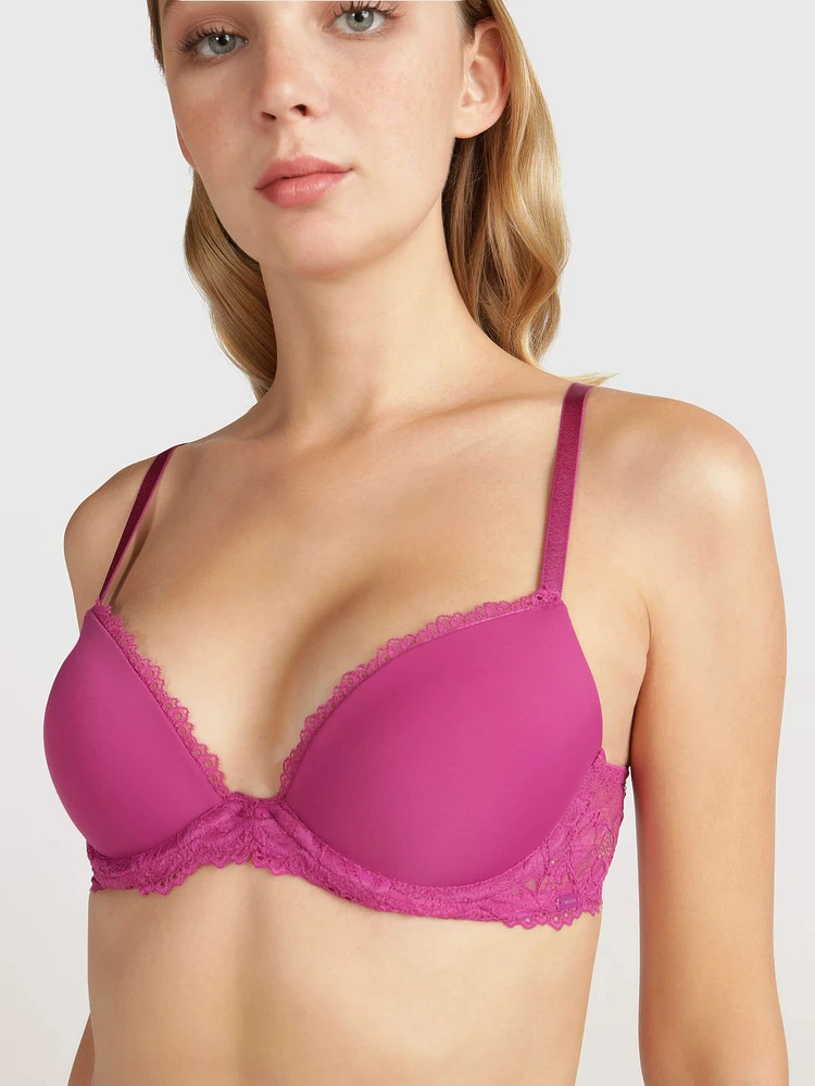 Brasier Calvin Klein Seductive Comfort Demi Lift Mujer Rosa