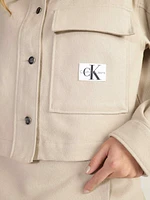 Sobrecamisa Calvin Klein con Bolsillo Mujer Beige