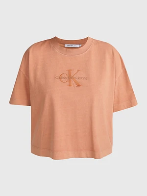 Playera Calvin Klein con Logo Mujer Naranja