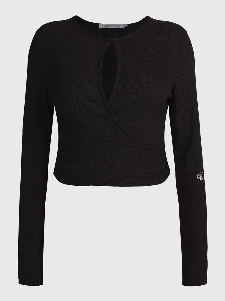 Top Calvin Klein Cruzado Mujer Negro