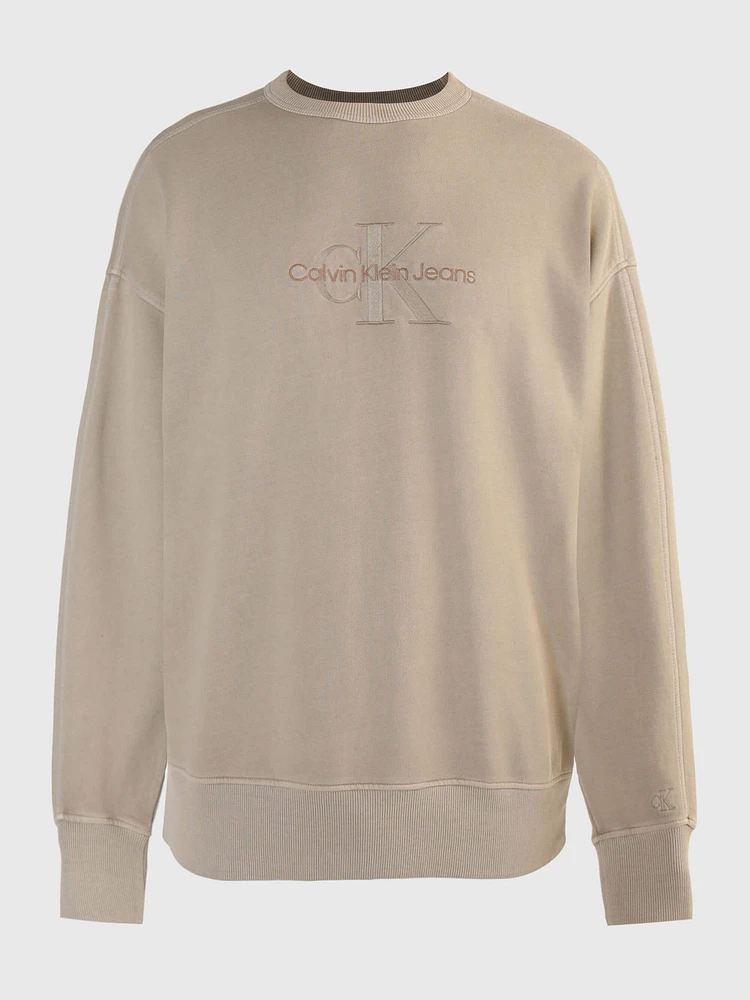 Sudadera Calvin Klein Monograma Hombre Beige