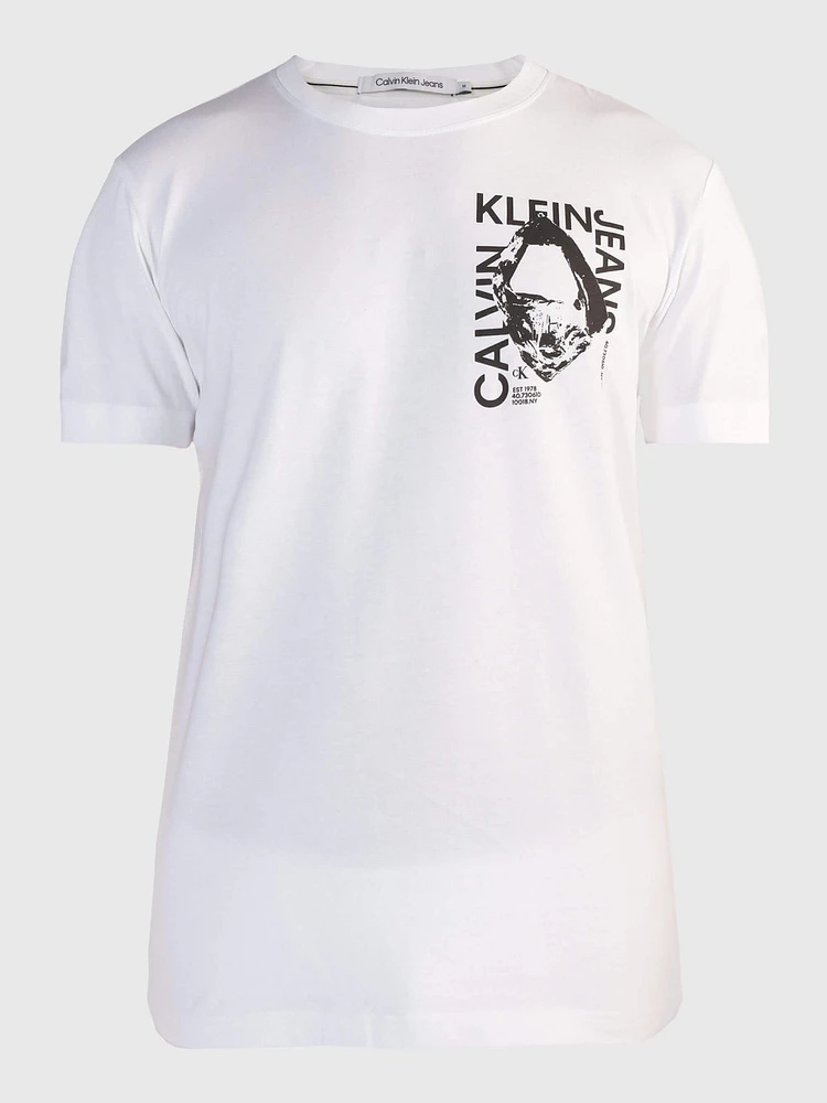 Playera Calvin Klein Estampado Hombre Blanco