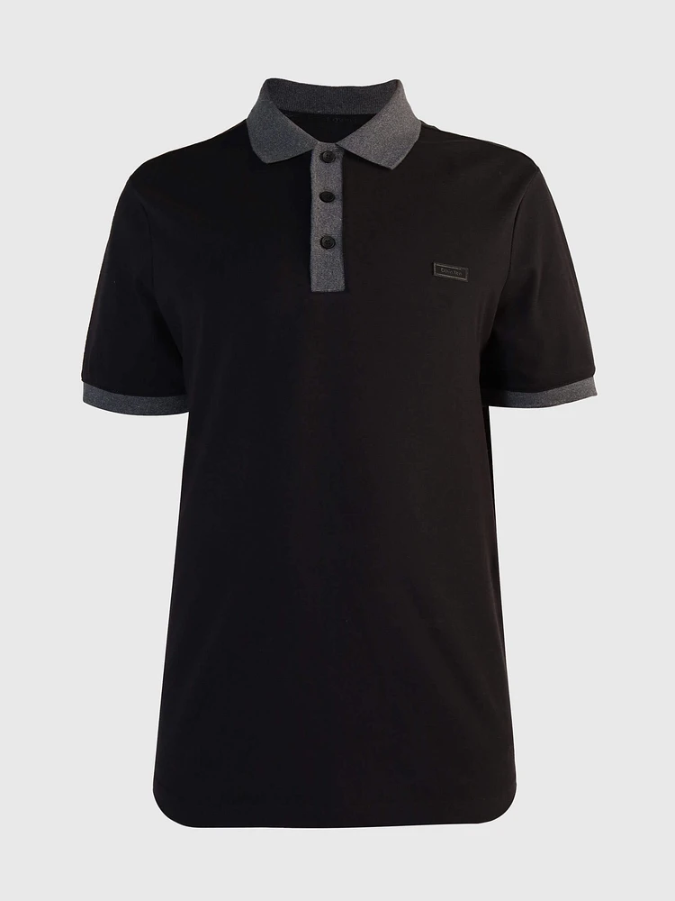 Polo Calvin Klein Jaspeado Hombre Negro