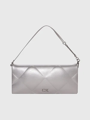 Clutch Calvin Klein con Monograma Mujer Plateado - Talla: Única