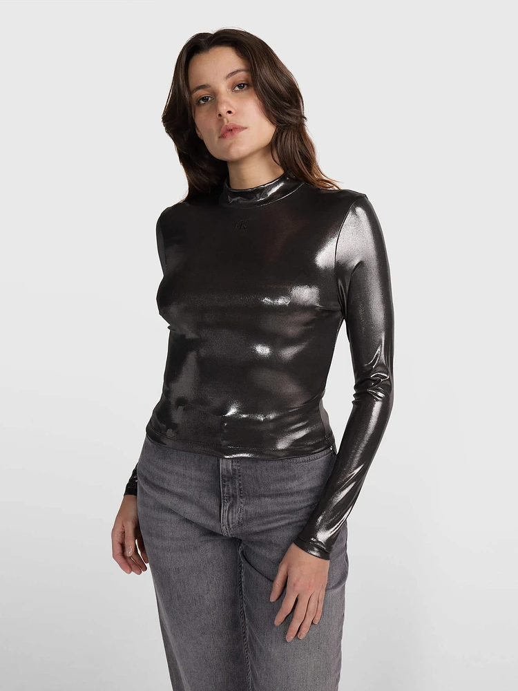 Top Calvin Klein con Monograma Mujer Negro