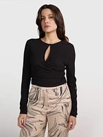 Top Calvin Klein Cruzado Mujer Negro