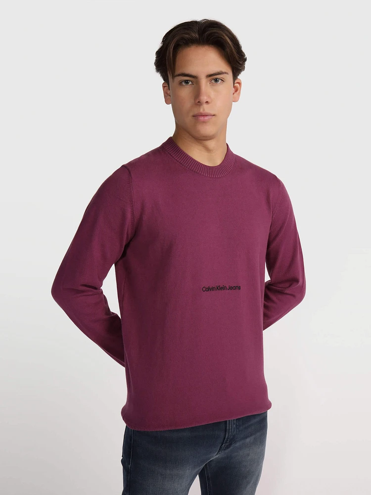 Suéter Calvin Klein con Logo Hombre Morado