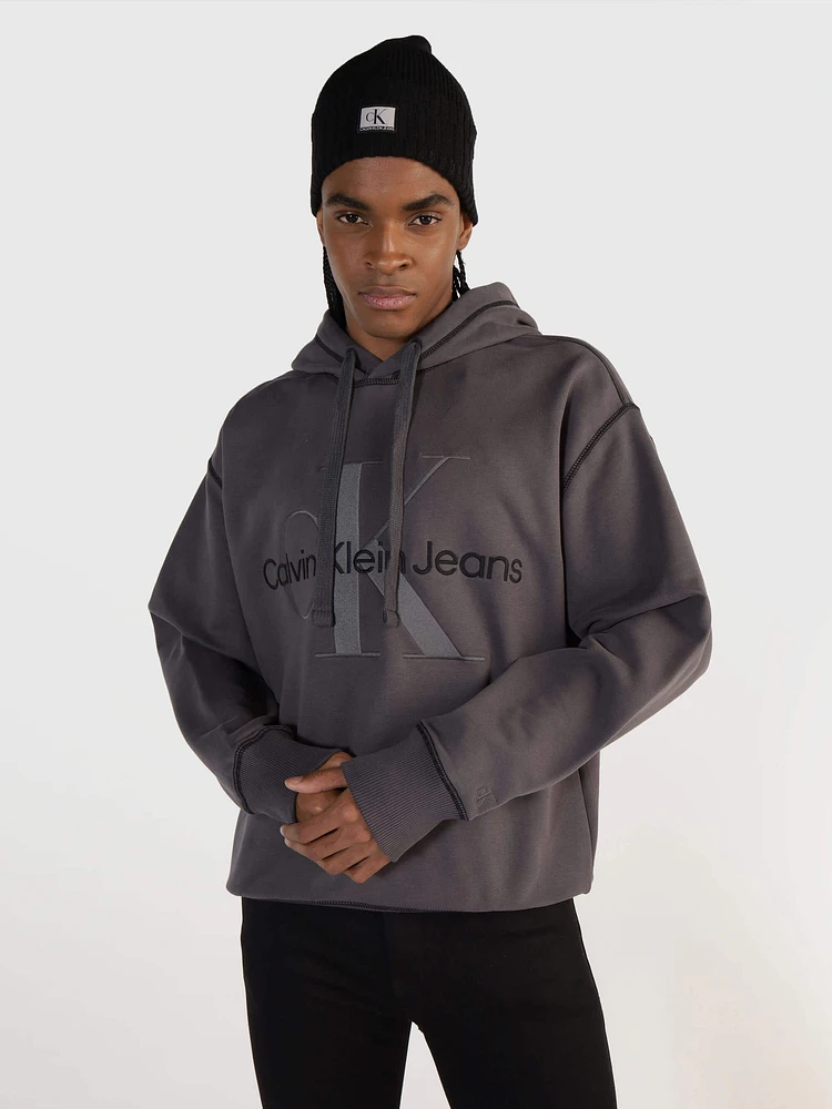 Sudadera Calvin Klein con Monograma Hombre Gris