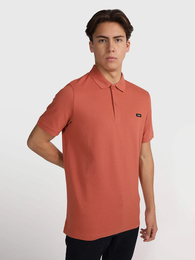 Polo Calvin Klein Stretch Hombre Naranja