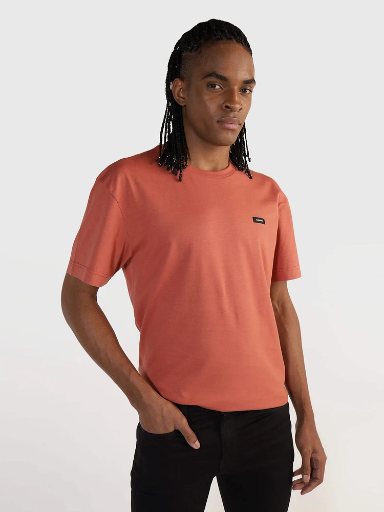 Playera Calvin Klein Logo Hombre Naranja